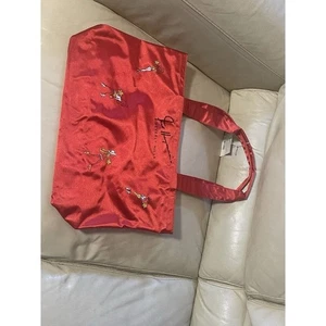 Fred Hayman Born To Shop Tote Bag Beverly Hills 17 By 12 Inches  Red - Picture 1 of 10