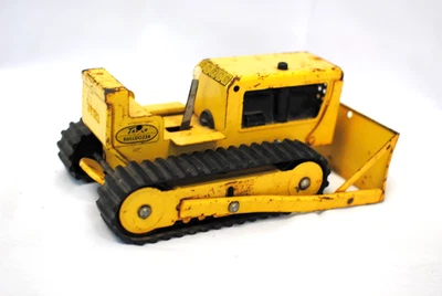 Bulldozer Tonka antiguo, acero prensado 9 pulgadas de largo Foto 1 de 4