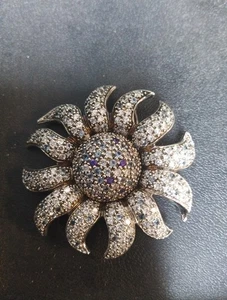 Avon Sterlingsilber Swarovski Kristalle Sonnenblume/Brosche CJC J-9 (5) - Bild 1 von 2