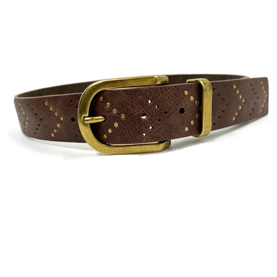 NOVO acessório calça jeans feminina Style & Co. Chevron cravejada cinto marrom pequena (29") - Imagem 1 de 3