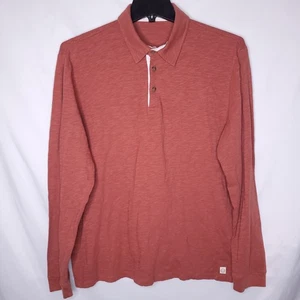 Marine Layer Poloshirt Herren Large Rot Wildleder Rugby - Bild 1 von 11