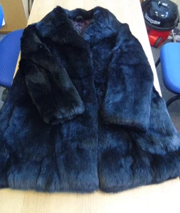 Black fur coat modern - unbranded- Size 12 - Picture 1 of 17