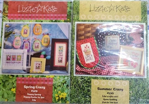 Lot of 2 Lizzie Kate SPRING CRAZY & SUMMER CRAZY Charts Cross Stitch - Picture 1 of 6