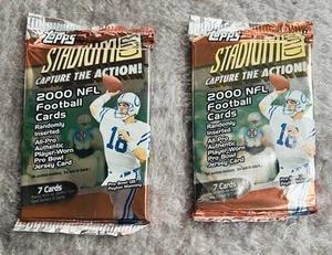 2000 TOPPS STADIUM CLUB NFL FOOTBALL - 2 FACTORY SEALED HOBBY PACKS - Picture 1 of 2