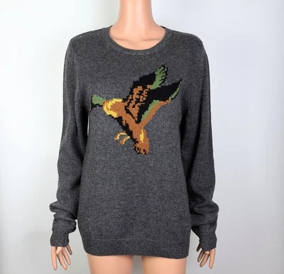 Zara Man Gray with Flying Duck Wool Men's Sweater/Pullover size L - Image 1 of 4