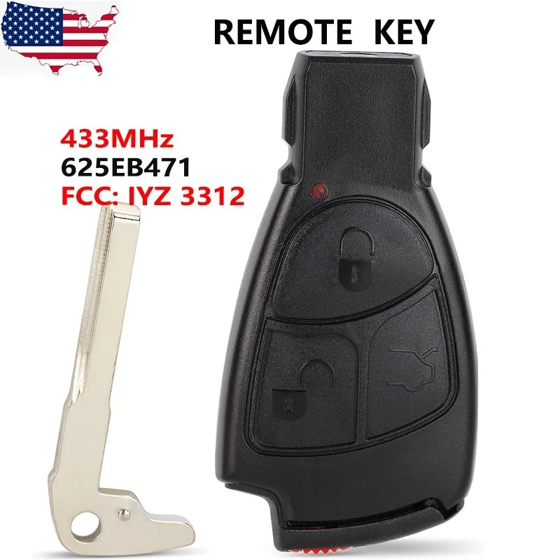 3 BUTTON Smart Remote Key 433Mhz Fob for MERCEDES BENZ C E S CLASS IYZ 3312 - Изображение 1 из 1