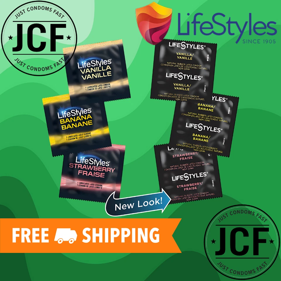 Lifestyles Flavor Condoms 🍓🍌 | Lubricated Latex | FREE SHIP  | Choose Amt - Image 1 of 4
