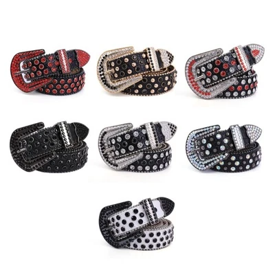 Bright Hot Girl Teens Jeans Skirt Waist Chain Belt Fashion Full Rhinestone Belt - image 1 of 4