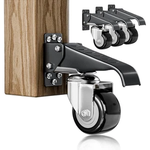 Kit Ruote da Banco da Lavoro, 600 Lbs Ruote Retrattili Set di 4 Resistenti, 2,5"... - Foto 1 di 8