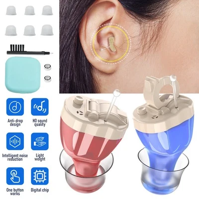 Mini Hearing Aids Digital Invisible In Ear Small Sound Voice Amplifier Enhancer - Image 1 of 4