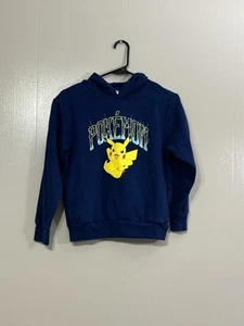 Pickachu Pokémon Navy Blue Hoodie Sweater For Boy Size SM/P/C 8. C14 - Picture 1 of 9