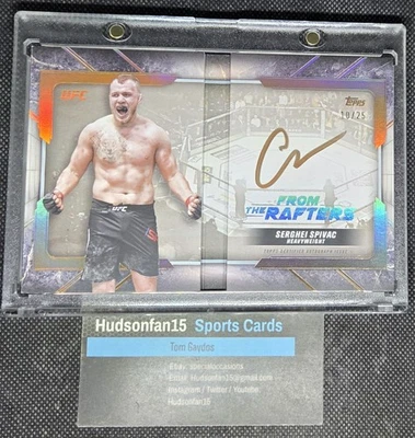 Serghei Spivac 2024 Topps UFC Knockout From The Rafters Auto Booklet 10/25 - Image 1 of 4