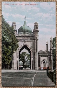 Brighton Royal Pavilion North Entrance Gate, Arch, Sussex, Ettlinger Postcard - Picture 1 of 2