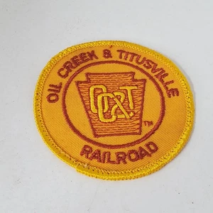 Vintage Embroidered Oil Creek & Titusville Railroad Train Round Patch Logo OCT - Picture 1 of 4