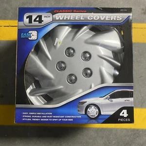 CLASSIC SERIES 14 Inch Silver Wheel Covers Vehicle - Picture 1 of 1