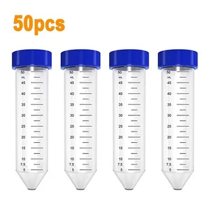 50PCS,Centrifuge Tube w/ Conical Bottom,50mL Polypropylene,Screw Cap Leak-proof - Picture 1 of 13