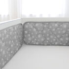Baby Breathable Crib Bumper Pad Protector Crib Padded Liners 4PCs 52" x 28" Gray