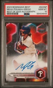 2023 Bowman'S Best Best Of 2023 Autographs #B23NP Nikau Pouaka-Grego PSA 10 - Picture 1 of 2