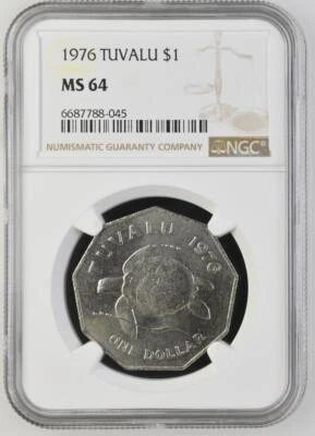 Tuvalu 1 Dollar 1976 NGC MS 64 - Image 1 of 2