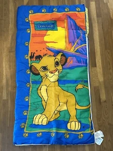Vintage 90's Disney The Lion King Simba 30x57” Kids Sleeping Bag No Fading EUC - Picture 1 of 11