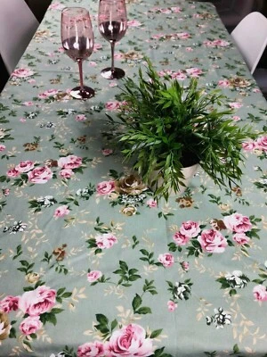 Traditional, Beautiful Table Cloth Flowers Patterns,100% Linen - Image 1 of 4