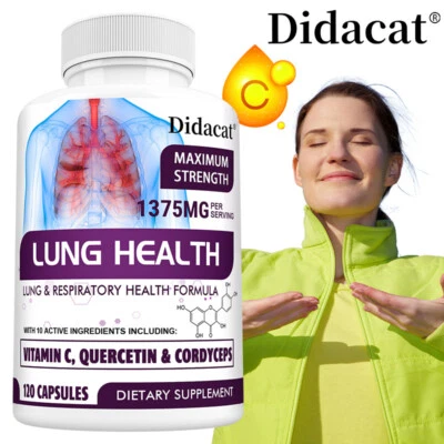 Lung Health - Lung Cleanse & Detox, Respiratory Health - Quercetin, Bromelain - Image 1 of 4