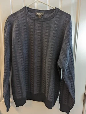 Mino Milano Men Sweater Navy Wool Acrylic  M Made in Italy Pullover Quality - Image 1 of 4