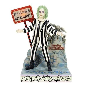 Jim Shore Here Comes Johnny!! - Beetlejuice LED Sign And Gravestone 6016175 New - Picture 1 of 4