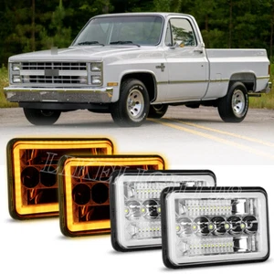 4set 4x6" LED Headlights DRL Hi/Lo Beam DRL For Chevy C10 Pickup truck 1980-1986 - Picture 1 of 7