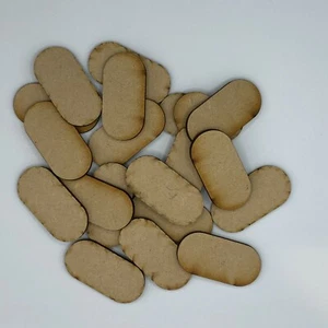 25mm X 50mm Pill MDF bases, package of 20, for Warhammer, D&D, and others - Picture 1 of 1