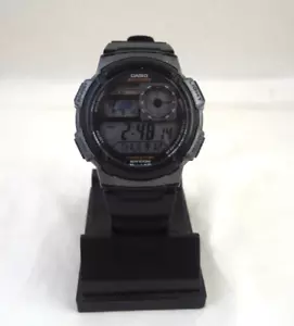"Casio" AE-1000W Men's 5 Alarm, Stopwatch, Digitial Black Silicone Band - Picture 1 of 8