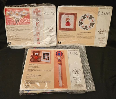 Lot of 3 Creative Circle Quilting Kits Growth Chart Christmas Card Holder Angel - Image 1 of 4