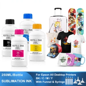 4x250ML Sublimation Ink  For Epson ET-2720 ET-15000 ET-4700 ET-3760 All Printer - Picture 1 of 2