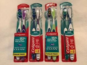 Lotto 8 spazzolini nuovi Colgate 360 bocca intera puliti medi colori assortiti 8 - Foto 1 di 1