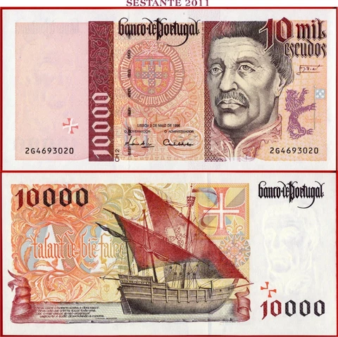 PORTUGAL 10.000 10000 ESCUDOS 2 5 1996 P 191a (6) UNC free shipping from 100$ Cover