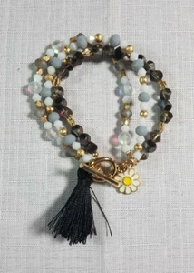 Daisy Bead Stack Bracelet Stretch Costume Jewellery - Picture 1 of 9