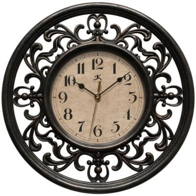 Infinity Instruments Wall Clock Brown Sofia Elegant Decor Design 12" Classic - Image 1 of 4