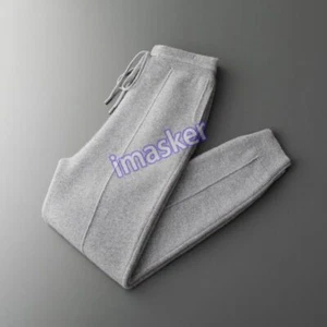Pantalón deportivo 100 % lana engrosado informal de cachemir ajustado tejido otoño/invierno - Imagen 1 de 29