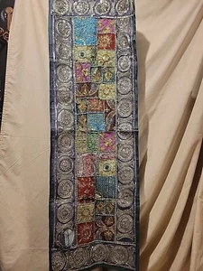 Table Runner Bohemian Colorful Hand Embroidered Multicolored 60 X 19.5 - Picture 1 of 10