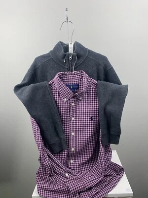 POLO RALPH LAUREN, Lot of 2, Button down and half zip pullover, M (10-12) Boy - Image 1 of 4
