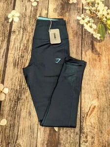 Size S Blue, Gymshark REVERSIBLE Leggings. High rise high waist. NWT. - Picture 1 of 7