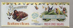 ADVERT Label Westernville New York Onley Floyd Butterfly Red Kidney Beans - Bild 1 von 1