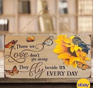 Butterflies & Sunflower Wall Hanging Door Inspirational Sign Plaque 10cm x 20cm - Picture 1 of 24