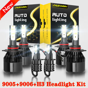 6X 6000K Headlight Hi/Lo Beam + Fog Light Bulbs Kit For Saturn SW1 SW2 1993-1995