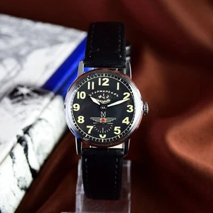 Soviet Pobeda Wristwatch Military Style Vintage Sturmanskie Men's Watch Serviced - Picture 1 of 12