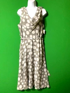 Dressbarn chiffon sleeveless flare A-line dress Size 16 NWT - cowl neckline - Picture 1 of 11