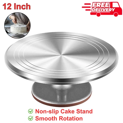 Kootek Aluminium Alloy Revolving Cake Stand 12" Rotating Cake Turntable for Cake - Image 1 of 4
