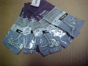 Qty 5 bags of Steel Zinc Plated 2" Safety Door Gate Latch Hook & Eye Ships Free - Picture 1 of 2