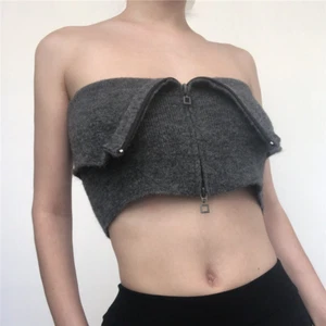 Damenmode Trend einfarbig schlicht schlicht ärmellos Reißverschluss Unterhemd Top - Bild 1 von 11