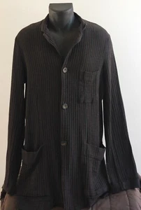 Dries van Noten Herren L Three-Pocket Ripp Cardigan Wolle-Baumwolle Pullover Pulli - Bild 1 von 6